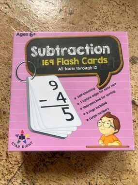 Star Right Subtraction Flash Cards - ages 6+